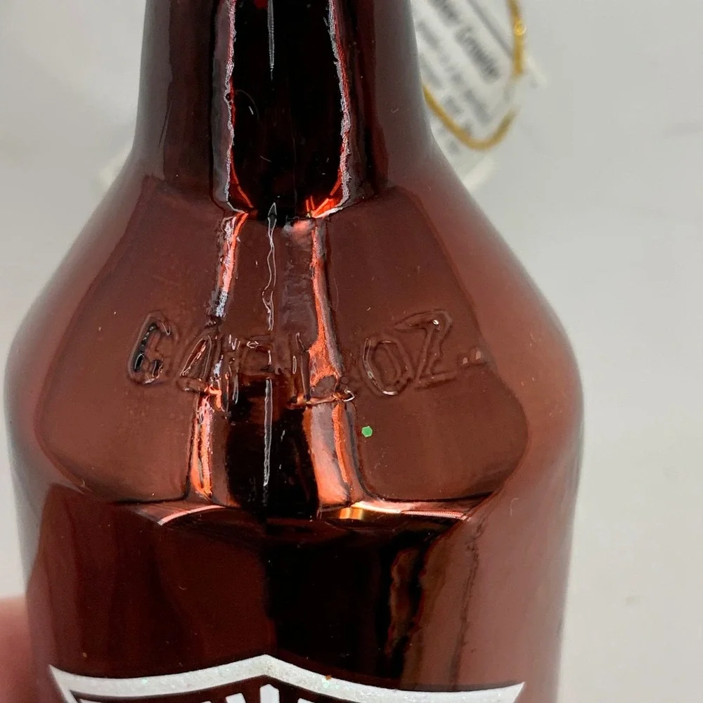 Old World Christmas Beer Growler Glass Ornament Brown Gold‎ Barware Holiday